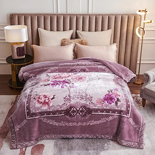 LGYKUMEG Koreanische Decke,Warme Fleecedecken für Winter, Plüschsamt King-Size-Größe 200 x 230cm, zweilagig, wendbar, seidig weich, Knitter- und lichtbeständig, warme Decke,4kg
