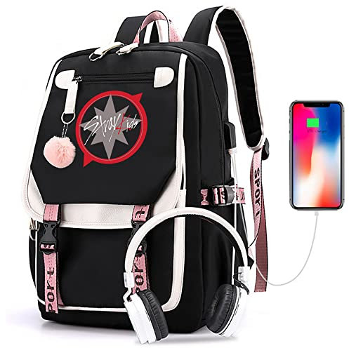 ZHENGGE Kpop Stray Kids School Backpack Merchandise, Stray Kids Book Bag Zaino Casual, Nero , Taglia unica