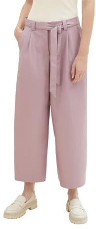 TOM TAILOR Damen Fake-Leder Culotte Hose mit Gürtel, dusty lilac, 38/28