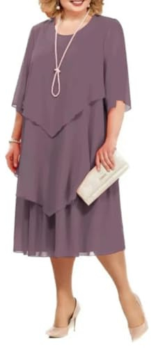 HAAR Vestito Viola Abito da Festa Sexy Abiti 5XL Plus Size Donne Abbigliamento Chiaro Viola Estate Abito da Sposa in Chiffon