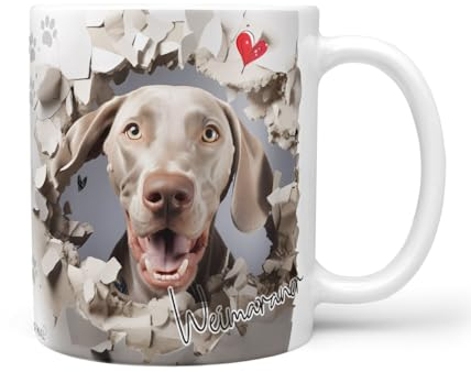 Hunde-Tasse: Liebe zum Haustier | Kaffee-Tasse | Geschenk für Hundeliebhaber Hundebesitzer | Haustierliebe | Geschenkidee | Keramik 330ml (Weimaraner)
