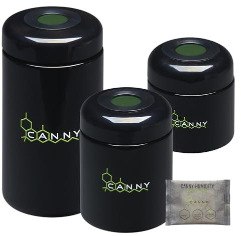 CANNY UV-Glas mit Hygrometer – Kräuterglas und luftdichter Deckel, geruchsdichter Behälter, geruchsresistent (100 ml)