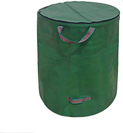 Gartensack Mit Deckel, Abschließbar, Faltbar, Gartenabfallsack Mit Reißverschluss, Wasserdicht, 272 L, Gartenabfallbehälter, Laubsack, Groß, Selbstmontage,1x 272 Liter,HaoAMZ