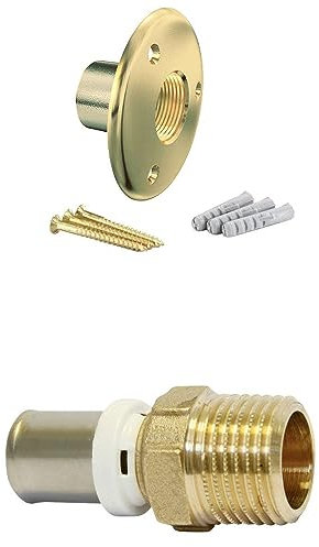 Arcanaute - Applique murale avec raccord - Applique pour fixation de robinet de jardin - Tube Multicouche Ø16 - Raccord à sertir Mâle fixe 1/2 (15/21) - Arcanaute