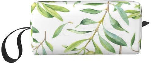 Green Leaf Artistic Olive Tree Print, Makeup Bag Cosmetic Bag Portable Travel Toiletry Bag Makeup Pouch Organizer