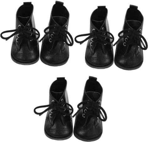 Toyvian 3Paar Puppenstiefel Puppenschuhe Mini Schuhe 18 Zoll Szenen Requisiten Verzierungsstoff Miniatur Schuhe Stoffschuhe Puppendekor FüR Puppenspielzeug Und Szenenrequisiten