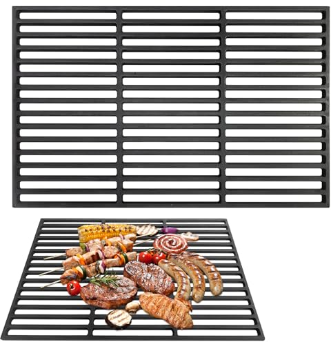 PEILU Gusseisen Grillrost, Universelle Massives Gussrost, Rechteck Anbratrost, Schwarz Grillplatten für Holzkohlegrill Gasgrill Campinggrill Pizzastein Geflügelbräter und mehr (54x34cm)
