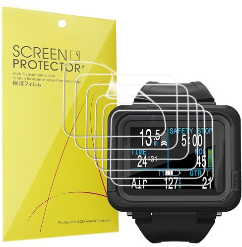 Lamshaw Lot de 6 films protecteurs d'écran compatibles avec Shearwater Research Peregrine TX Air - Couverture complète en TPU transparent - Compatible avec les ordinateurs de plongée Shearwater