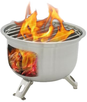 Estufa de leña/estufa de supervivencia para mochileros | de cocina de leña con base antideslizante para camping, picnic y supervivencia al aire libre