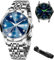 LIGE Uhren Herren Analog Quarz Diamant Armbanduhr 30M Wasserdicht Edelstahlarmband Uhr Herren Mode Business-Kleid Lässig Sport Leuchtend Datum Klassische Elegantes Geschenk Designer