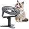 DOUDING Raised Cat Bowls with Stand, 15° Tilted Elevated Cat Bowl Height-Adjustable with Stainless Steel Cat Bowls for Indoor Cats and Puppy, Non-Slip Stand