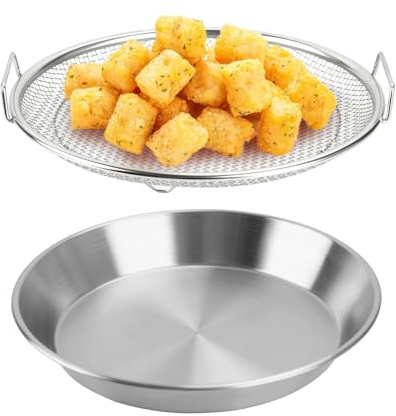 Stainless Steel Oil Filter Tray, Kitchen Frying Filter Mesh Basket with Tray Oil Filter Tray Mesh Drain Basket Kitchen Oil Filter Tray (18cm)