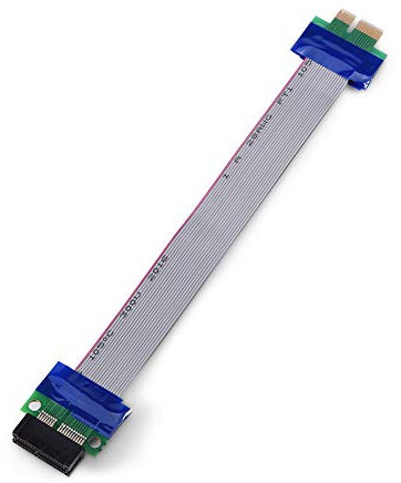 Rankomu VGA Card Extended Cable PCI-E Professional 1X to 1X Male to Female VGA Graphics Card Extended Ribbon Cable, Flat Ribbon Cable for Graphics Card, 30cm Length