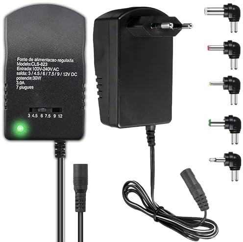 Retoo Universal AC Adapter 12V Netzteil mit 6 Austauschbare Spitzen auf DC 3V 4.5V 5V 6V 7.5V 9V 12V, Steckeradaptern Konverter Wechselrichter Ladegerät, Steckernetzteil, Universalnezteil, Ladekabel