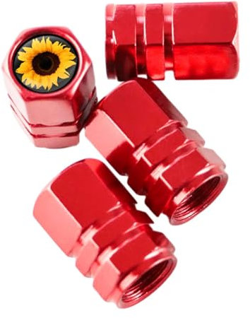 Tire Valve Caps | Air Caps Cover Tire Valve Cap Set | Sunflower Car Tire Cap, Airtight Seal Tire Caps for SUVs, Bikes, Trucks, Motorcycles, Car Accessories, 4