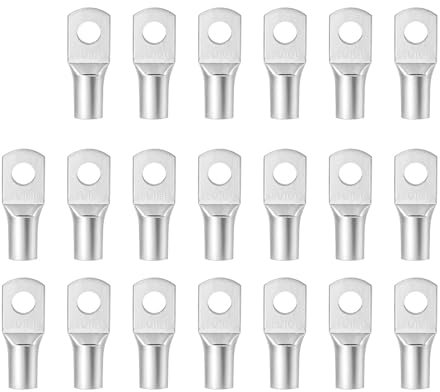 PARFCO Rohrkabelschuh M6, 20 Stück Kabelschuh M6, Rohrkabelschuhe, Nicht Isoliert Kabelschuhe 16 mm2, für Batterien, Kabel, Automobile, Verteilerkasten