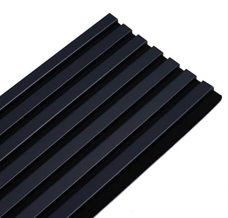 DECOON Panneau Mural Acoustique tasseaux Bois 120 x 30 x 1,9 cm - Bleu Nuit/Feutrine Noir - 0,36m²