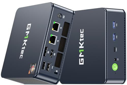 GMKtec Nucbox M5 Plus Mini PC Gaming - Mini computer AMD Ryzen 7 5825U con 32GB (2x16GB) DDR4, SSD PCIe 3.0 da 512GB, Micro PC con Doppia LAN 2,5G e Triple Display - Nero