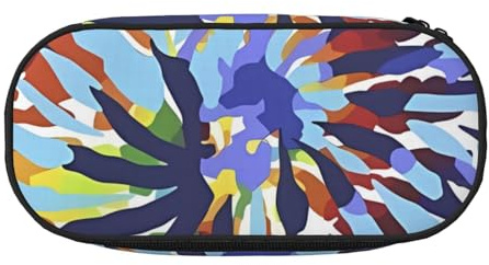 HDTVTV Trippy Tye Dye Bleistiftbeutel Stiftetui Tragbare Bleistifttasche Mit Reißverschluss Kosmetiktasche Tasche