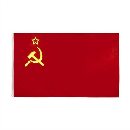 Bandiera dell'Unione Sovietica, colori vivaci e resistenti allo sbiadimento, design falce e martello, bandiera nazionale in poliestere per feste a tema URSS patriottico per eventi e feste a tema URSS