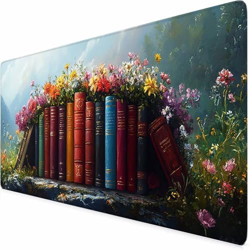 Mauspad XXL 600x300mm Farbe Mousepad,WassXerdicht Nicht Rutschender Schreibtischunterlage Buch, Gaming Setup Deko, Gaming Mauspad - Genähten Kanten für Tisch Desktop-Computer Laptop Office -XZ250623