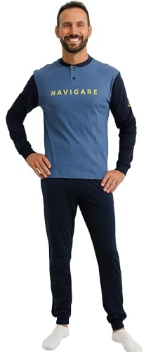 Navigare Pigiama Uomo Invernale Caldo Cotone Interlock Grigio 2141340
