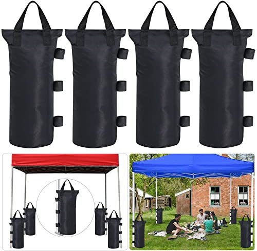 Set mit 4 Gazebo-Gewichten, Sandsäcke, Zelt-Sandsäcke, industrielle Qualität 600D, strapazierfähige Markisen-Gewichtstasche, Gazebo-Bein-Sonnenschirm-Gewichtstasche für Garten, Strand, Zelt