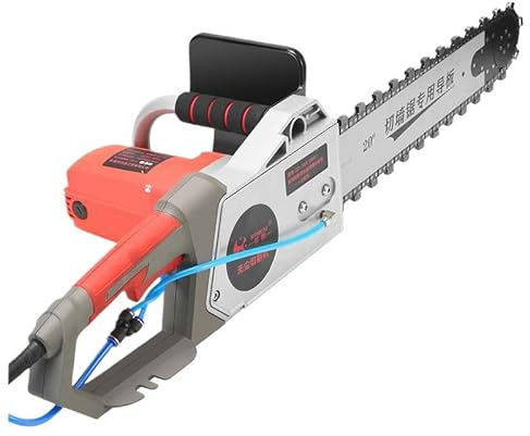 Tronçonneuse à béton électrique, rainureuse Murale avec Aspiration hydraulique de la poussière, équipée de Deux chaînes/Barres de Guidage, adaptée aux Murs en Briques et en béton,350,Double Chain