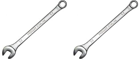 PROXXON 23905 Ring-Maulschlüssel SlimLine Größe 5,5mm - 15° abgewinkelt auf der Ringseite - Chrom-Vanadium Stahl (Packung mit 2)