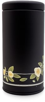 Premium Airtight Tea Tin - 6.5×12.5cm Stainless Steel Tea Caddy with Elegant Floral Design - Vintage Loose Leaf Tea Storage Canister for Kitchen & Home
