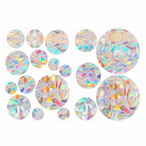 Pegatinas Ventana Prisma Arcoíris 120 Piezas Vinilo Estático Anti-Colisión Aves, Adhesivos Cristal Efecto Arcoíris Sin Pegamento Reutilizable Decoración Hogar