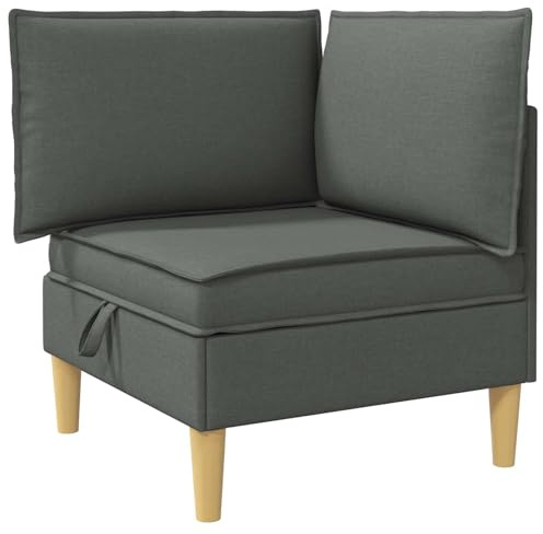 vidaXL Ecksofa mit Stauraum Dunkelgrau Stoff, Wohnzimmer-Hocker, modernes rechteckiges Design, viel Stauraum, vielseitige Nutzung für Ordnung und Komfort
