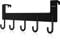 ACMETOP Over Door Hooks, Heavy Duty Over Door Hanger, Aluminum Over Door Coat Hooks Storage for Coat, Towel, Bag, Robe, Brush Finish (Black, 5 Hooks 1Pcs)