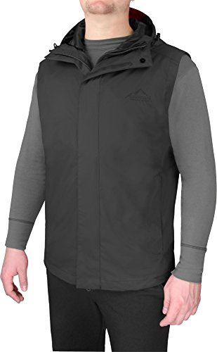 normani Herren Outdoor Softshell Weste Funktionsweste mit Kapuze und Stehkragen Freizeitweste Farbe Schwarz Größe XL