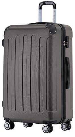 BEIBYE Zwillingsrollen Hardcase Reisekoffer Koffer Trolleys Hartschale in XL-L-M in 14 Farben (Coffee, Großer Koffer (76 cm))