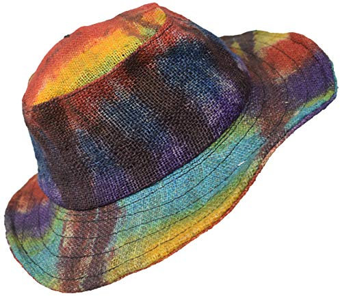 Gheri Mens 100% Hemp Natural Straw Summer Hat Beach Boater Panama Wide Brim Summer Holiday J