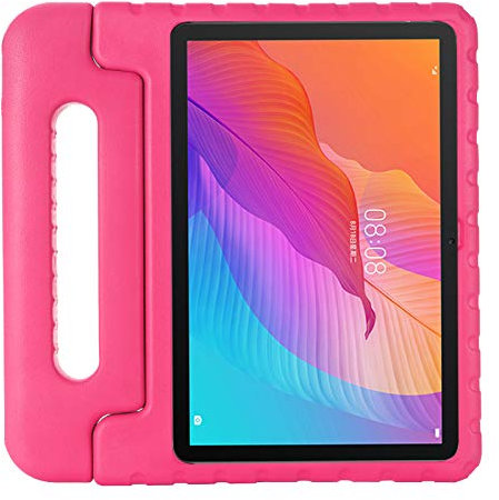 ZiHang Funda Infantil Huawei MatePad T10s 10.1 Pulgadas, Carcasa Niño Antigolpes con Asa Convertible Tapa de Soporte, Funda Bebé Ligera para Huawei MatePad T10s 10.1 Pulgadas (Rosa roja)