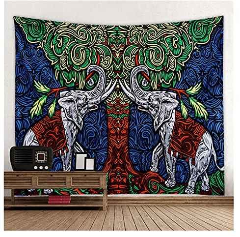YWJFASHION Wandbehang Psychedelischer Elefant Tapisserie Mandala Wandteppich Wohnzimmerwand für Heimtextilien (Farbe : 1, Size : 320x180cm)