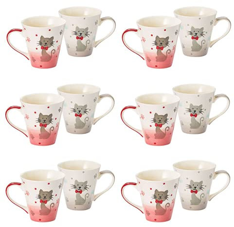 Cha Cult 6 X NEu Becher Mascha Keramik, 2-fach sortiert 0,25 l = 12 Tassen