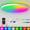 Heyseven Plafonnier LED RGB dimmable, 24W 2400LM LED Plafonnier avec télécommande Wifi 2,5CM cuisine Lampe Salon Chambre à coucher compatible avec Alexa et Google Assistant