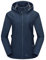 Outdoor Ventures Damen Softshelljacke Kurze Gefütterte Wasserdichte Übergangsjacke mit Abnehmbarer Kapuze Regenjacke Funktionsjacke Outdoor Regenmantel für Wandern Laufen Sporten Navy Blau XL