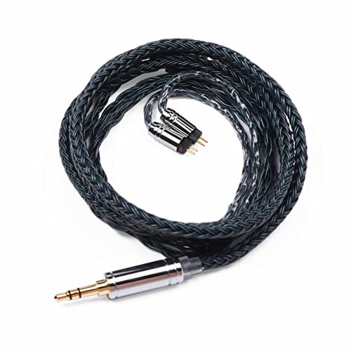 Linsoul Tripowin Zonie IEM Cable, Cable Plateado de 16 Núcleos para Auriculares, 1.25m SPC in Ear Monitor Cable para 7hz Zero:2 Orchestra Lite Cadenza Hype4 Supermix4(2pin 0.78mm, 3.5mm)(Verde musgo)