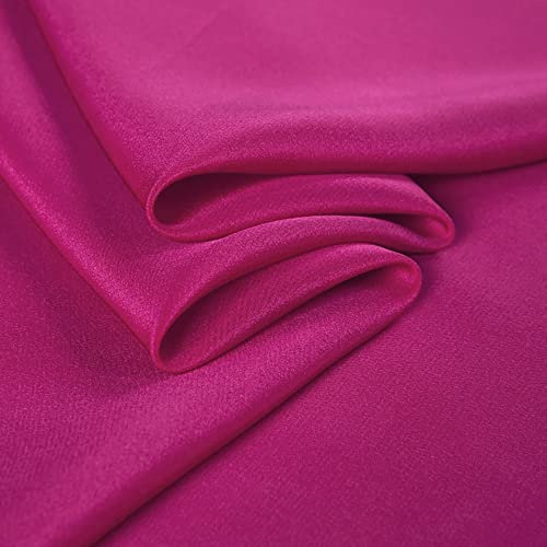 CISULI 100 % reine Seide, Crepe De Chine, 12 Momme, Breite 114 cm, Hemdstoffe, Meterware, einfarbig, 23 Stück