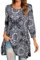 Enmain Ladies Tops Long Sleeve Black Tunic Womens Casual Longline 3/4 Sleeves Tunic Dress for Women UK Elegant Ethnic Tunics Blouse Shirts for Leggings,Black,L
