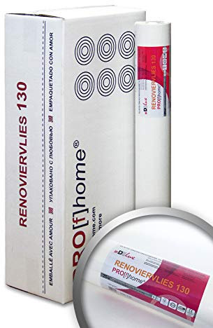 Profhome 399-130-6-AP Renoviervlies 130 g Malervlies glattes Vlies rissüberbrückende Vliestapete weiß 112,50 qm 1 Kart. 6 Rollen FSC® MIX CREDIT Nr. TSUD-COC-001718-KR