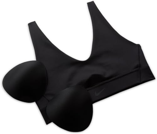 Nike Damen Sport-BH W Nk Df Indy Plunge Cutout Bra, Schwarz, DV9837-010, L