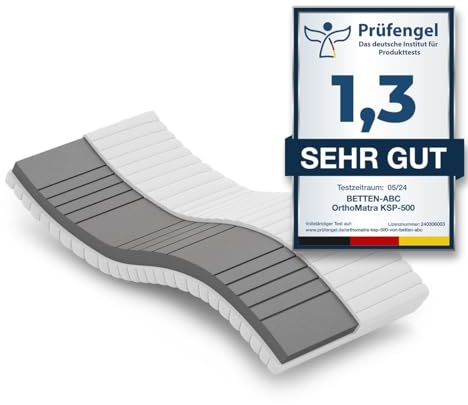 Betten-ABC KSP-Spezial - Das Original - Sondermaß Matratze, Campingmatratze, 7 Zonen, RG30, Bezug waschbar, Größe: 65 x 185 cm, Härtegrad: H4