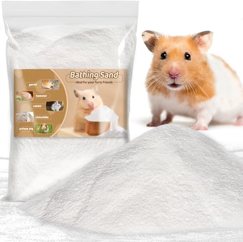 Sukh 31OZ Hamster Sand Bath - White Fine Silica Sand, Hamster Soft Cleaning