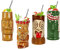Morlinca Tiki Mugs–Tiki Becher 4er Set–Keramik Tiki gläser Cocktailgläser Tiki Bar deko Tiki Cocktail Party–Tiki Themed Parties–Halloween Parties–Hawaiianische Party,A10