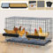 Cages pour poules bon marché avec bac à ordures et ramasse-oeufs, grand poulailler d'extérieur/intérieur pliable avec serrure de porte (6 tailles) Couleur : A, Taille : 130 x 60 x 72 cm with Top d